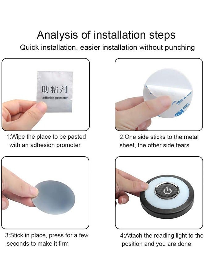 general Auto Car Ceiling Roof Light USB Rechargeable Car Interior RV Dome Map Trunk Lights Cargo Area Light Multi-Function Wall Light Lamps for Vehicle Camping Bedroom Cabinet (White Ice Blue) - Image 5