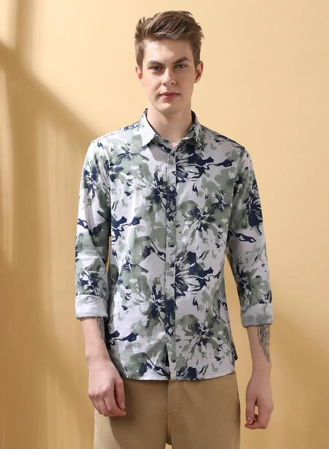 Dennis Lingo Elegant Sage Green Shirt For Men With A Relaxed Fit And Premium Fabric Designed Effortless