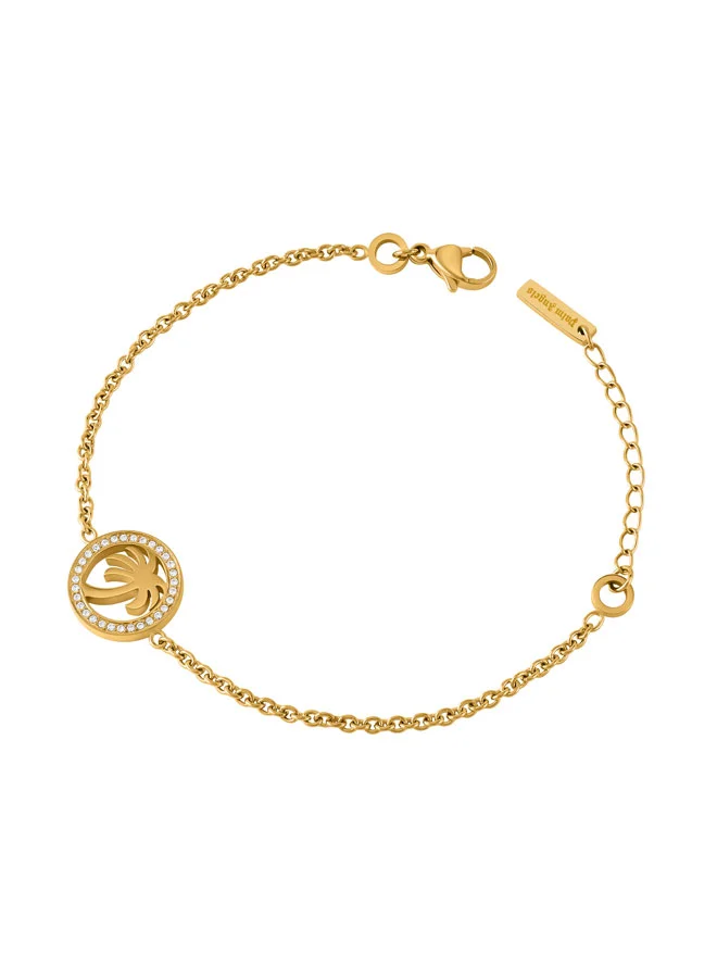 بالم انجلز Traccia Yellow Gold Plated Stainless Steel Chain Bracelet for Women