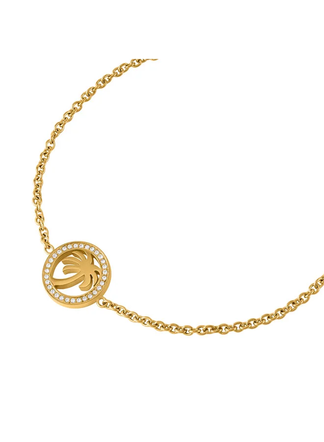 بالم انجلز Traccia Yellow Gold Plated Stainless Steel Chain Bracelet for Women