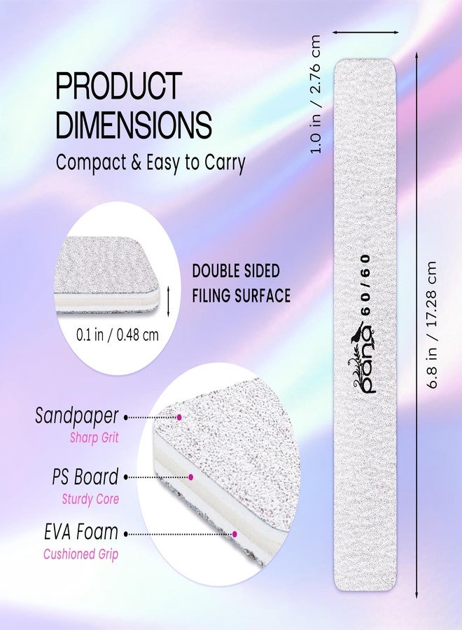 PANA Jumbo Double-Sided Emery Nail File for Manicure, Pedicure, Natural, and Acrylic Nails - Zebra (Grit 60/60) - 50 Piece Pack - Image 3