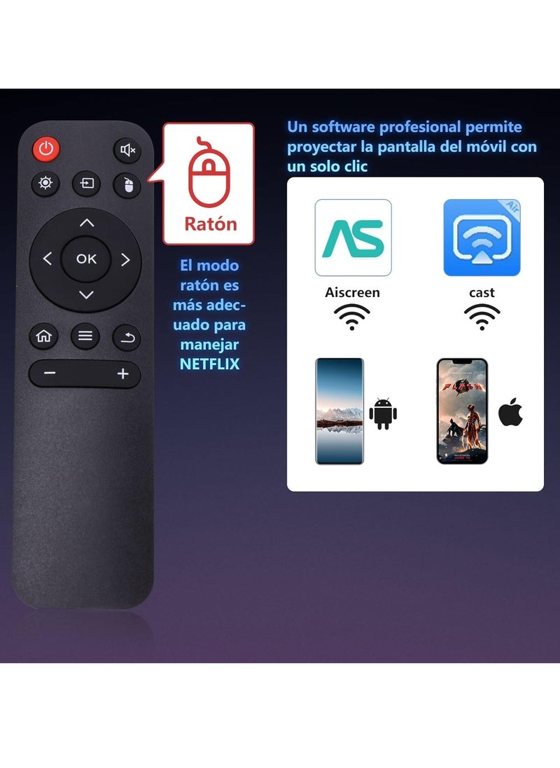 Generic - Portable Mini Projector with Android 12, 1080P Full HD, 200 ANSI, WiFi 6, Bluetooth 5.0, Supports Mobile Projection - Image 1