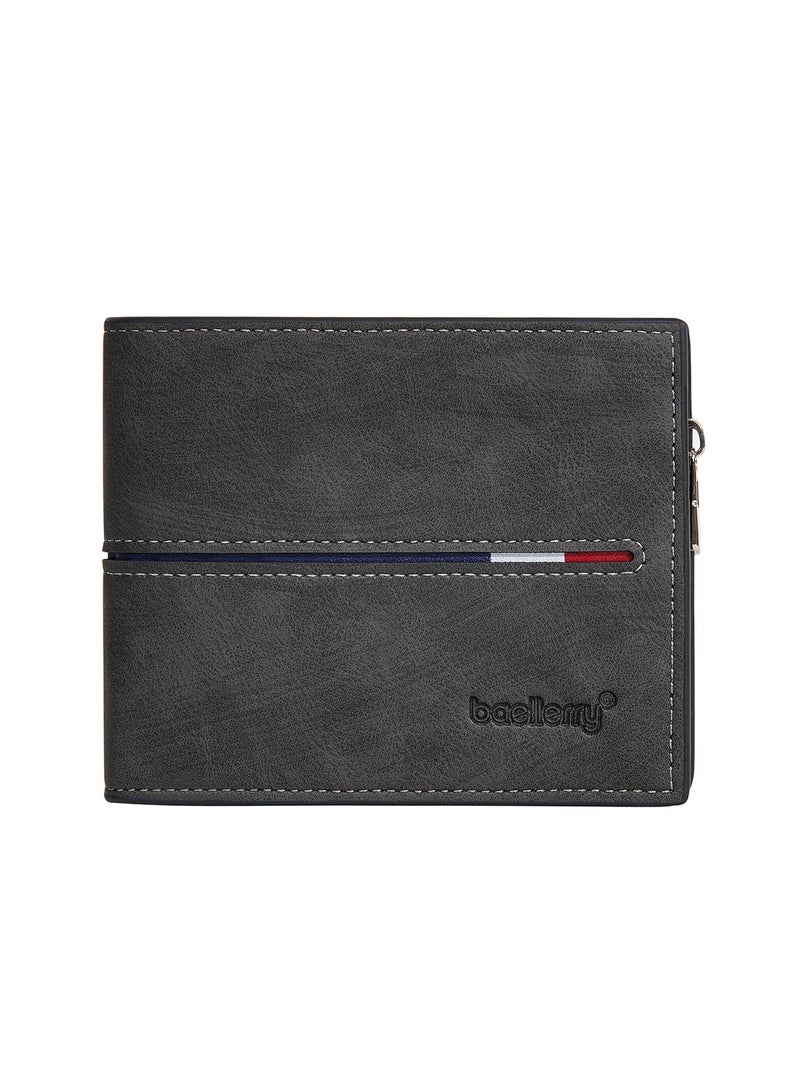 بايلليري محفظة جلدية للرجال، محفظة آمنة بسحاب مع تقنية حجب RFID، هدايا مخصصة لعيد الميلاد للرجال، الابن، الجد، والصديق، زفاف، ذكرى، خريج - سوداء - Image 5