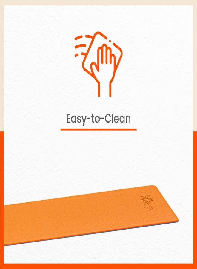 Bathla حصيرة يوغا موكش بريميوم من ماتوركس باي باثلا مع حقيبة حمل | مانعة للانزلاق وقابلة للعكس | برتقالي ورمادي (المقاس: 24 بوصة × 72 بوصة، السماكة: 6 مم) - Image 4