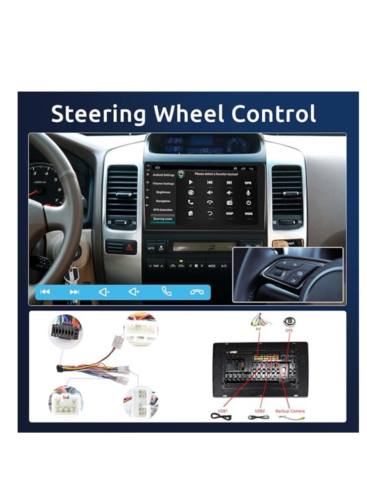 Android Car Stereo for Lexus Gx470 2004-2009/ Toyota Prado 120 Radio Wireless Carplay Android Auto, 9 inch Touch Screen Car Radio with Bluetooth, GPS Navigation, WiFi FM RDS,Camera, 2G+32G - Image 3