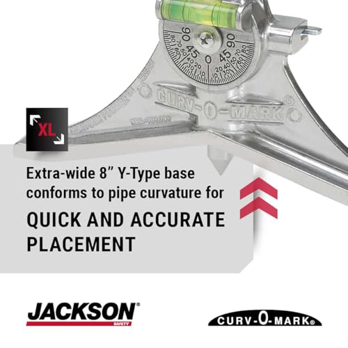 Jackson Safety أداة تحديد مركز أنابيب جاكسون سيفتي - رأس Y قياسي 8 بوصة يقيس الأنابيب 1 بوصة وما فوق - كيرف-أو-مارك جامبو 7 - Image 4