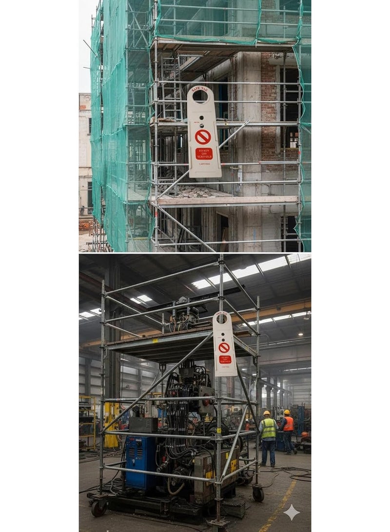 حامل حالة السقالة وعلامات فحص السلامة للسقالات (10 حوامل + 20 علامة + 2 أقلام تعليم) - Image 2