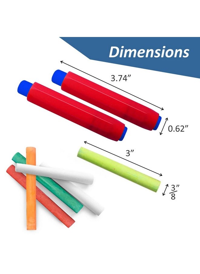 The Mega Deals - Chalk - 12 Pack Chalkboard Chalk With 4 Chalk Holder - 12 Colored Chalk, Non Toxic Chalk For Chalkboard, Thin Kids Chalk Great For School, Office, Kids And Teacher Use - Image 1