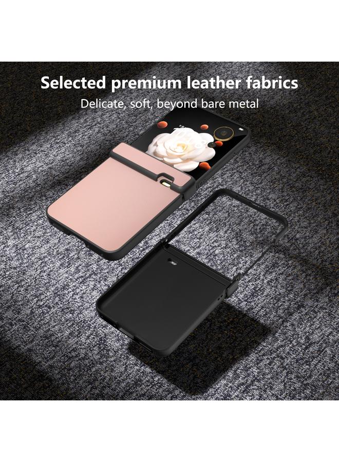 S-TOP Case For Honor Magic V Flip Three Parts PU Leather Black Frame Full Coverage Phone Case - Image 4