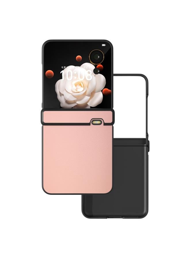 S-TOP Case For Honor Magic V Flip Three Parts PU Leather Black Frame Full Coverage Phone Case - Image 1