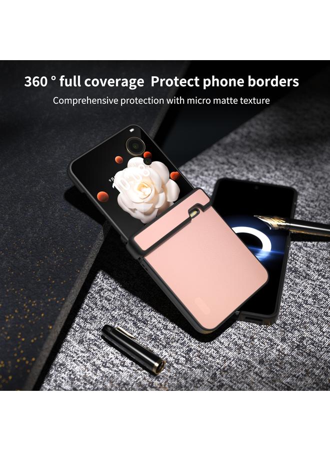 S-TOP Case For Honor Magic V Flip Three Parts PU Leather Black Frame Full Coverage Phone Case - Image 5