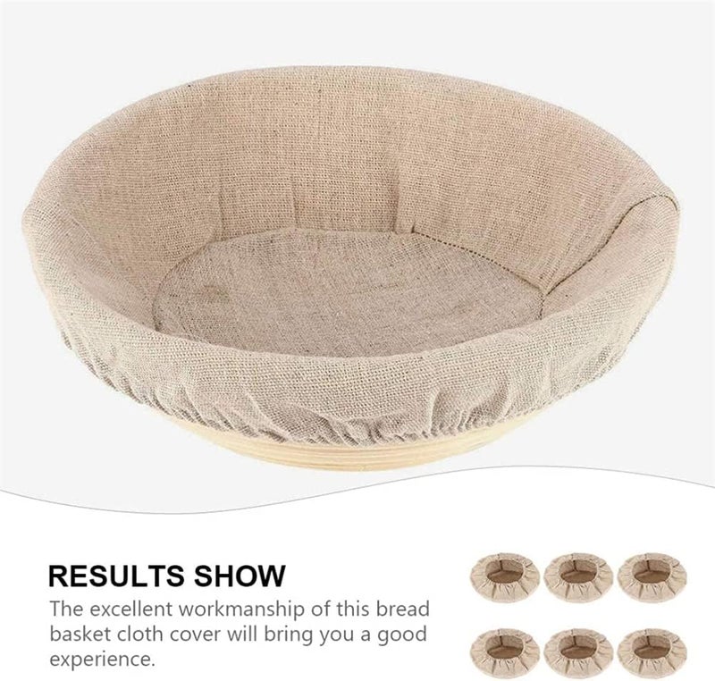 Zikra Bread Basket Bag, Liners Cloth Cover Linen Dough Rising Bowl Cover for Bakery Home Baking Professional Baking Tools for Shaping Small to Medium Sized Dough, 9 Inch / 23 Cm, 6 Pcs - Image 5