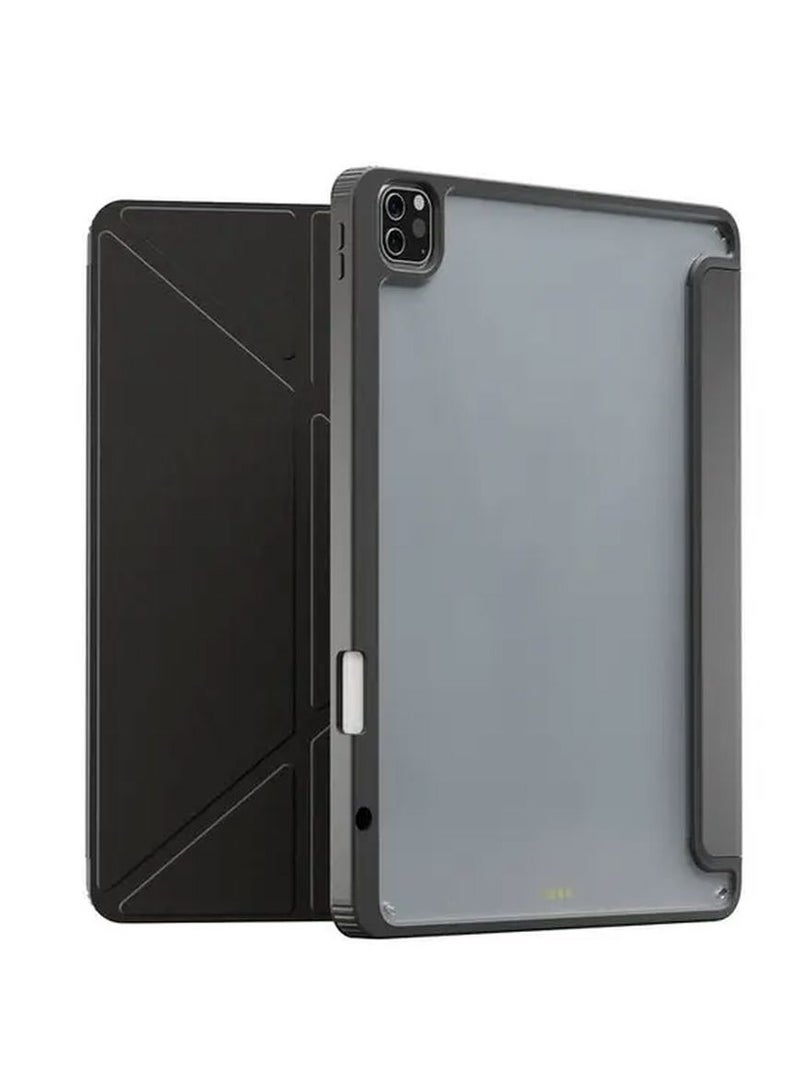 LEVELO Conver Clear Back Hybrid Case for iPad Air 13" 2024 / Easy Snap-On / Precise Cut-Outs / Lightweight and Durable Cover - Black - Image 1