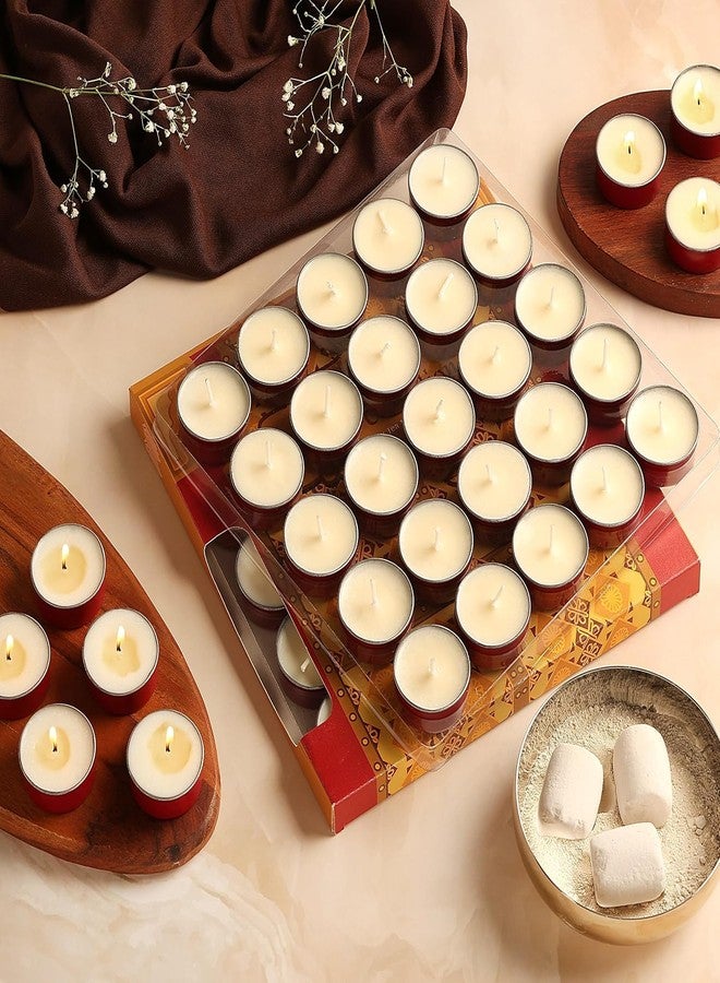 Parkash Candles Premium Soy Wax Scented Tea Light Set of 25 || Premium Organic Aroma Upto 5 Hours || Smokeless & Dripless Soy Wax Diya (VIBHUTI) - Image 3