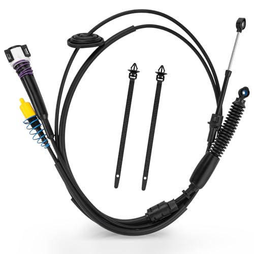 GDLIN Gear Shifter Cable 12477640 Fit for Chevy Silverado GMC Sierra 1500 2500 3500 Classic 1999-2007, Automatic Transmission Gearshift Control Cable 2 PCS - Image 1
