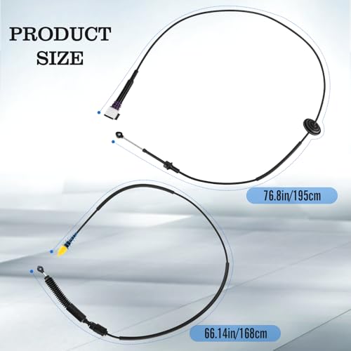 GDLIN Gear Shifter Cable 12477640 Fit for Chevy Silverado GMC Sierra 1500 2500 3500 Classic 1999-2007, Automatic Transmission Gearshift Control Cable 2 PCS - Image 3