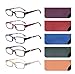 Yogo Vision Reading Glasses 5 Pairs Fashion Ladies Quality Designed for Women Set of Black and Red Pink and Black Purple and Black Red Green and Black Light Transparent W Pouches 125 - Image 1