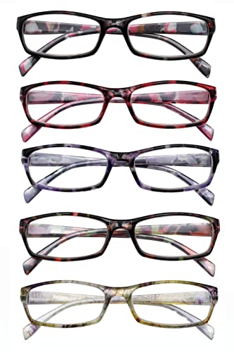 Yogo Vision Reading Glasses 5 Pairs Fashion Ladies Quality Designed for Women Set of Black and Red Pink and Black Purple and Black Red Green and Black Light Transparent W Pouches 125 - Image 5