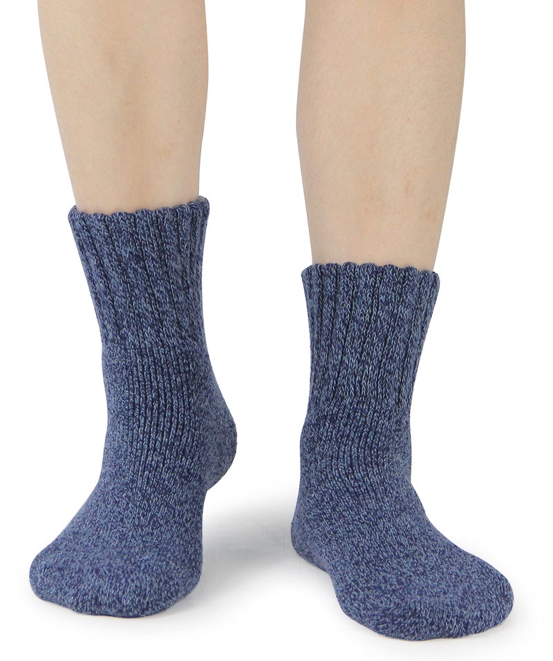 BenSorts Women Warm Solid Socks Ladies Thick Warm Cozy Crew Socks for Female Gray Beige Blue Green Black 5 Pairs Pack - Image 3