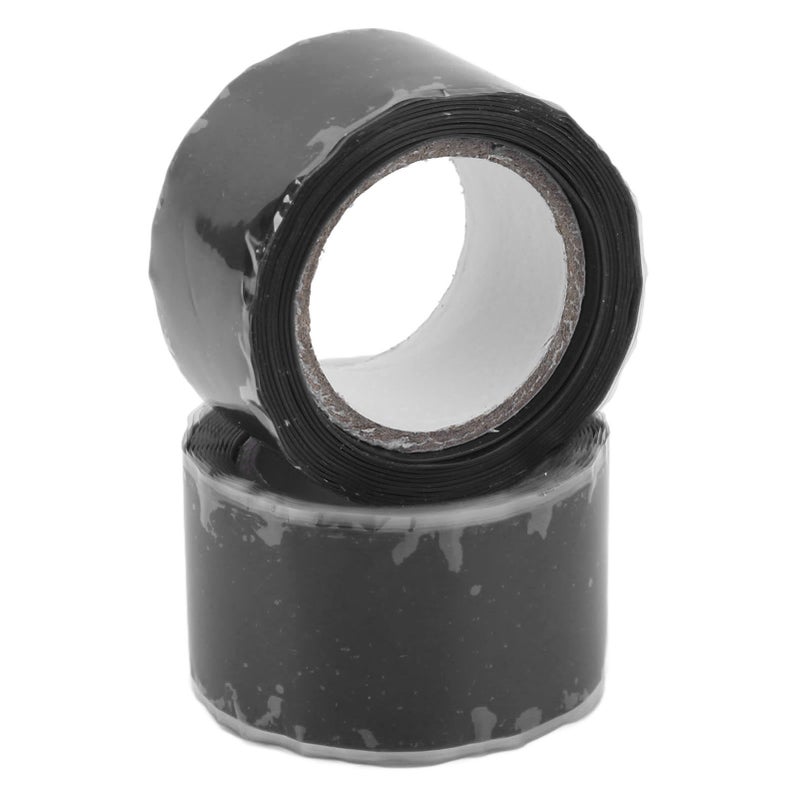 2PCS Self Fusing Silicone Tapes Insulation Waterproof Adhesive Tape for Water Pipe Hose Repairing Black - Image 5
