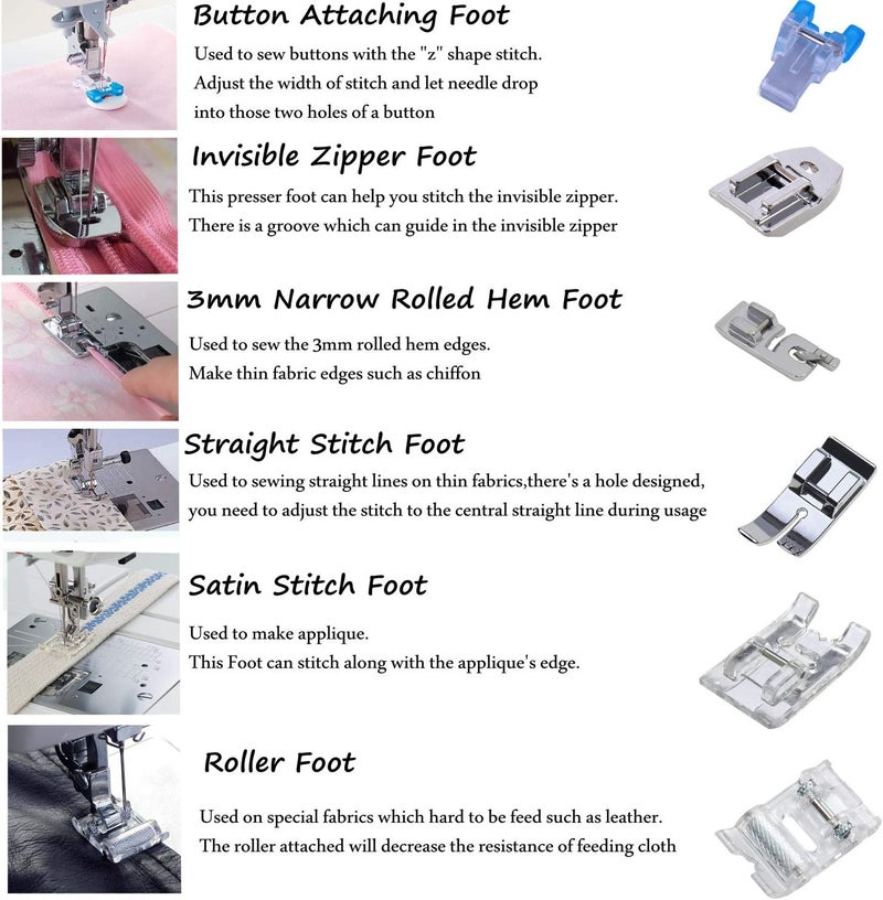 Windman Presser Feet Set 11Pcs Snap On Sewing Machine Foot for Brother Singer Janome Babylock Kenmore Low Shank Sewing Machine Use - Image 3