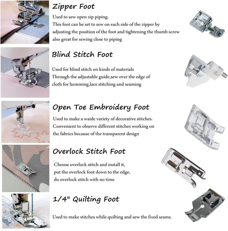 Windman Presser Feet Set 11Pcs Snap On Sewing Machine Foot for Brother Singer Janome Babylock Kenmore Low Shank Sewing Machine Use - Image 4