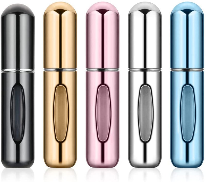 5 Pack Mini Refillable Perfume Atomizer Bottle,Portable Perfume Empty Spray Bottle,Multicolor Travel Perfume Dispenser,Refill Scent Pump Case Perfume Bottle for Traveling Outgoing Purse 5ml/0.2oz - Image 1