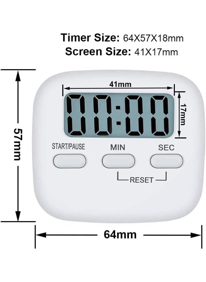 عربست مؤقت مطبخ، مؤقت رقمي، مؤقت بيض للعد التصاعدي والتنازلي، أرقام كبيرة، منبه عالي، ساعة خلفية مغناطيسية، ساعة إيقاف مؤقت للطهي والخبز والاستحمام والمكتب والتدريس - Image 2