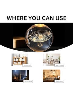 3D Crystal Ball Night Light Clear Galaxy LED Light with Wooden Base Glass Ball Ornaments Nightlight, with Touch Switch LED Light Decorative Lamp Gifts for Home Desktop Decor Solar System - pzsku/Z7FCC9998B07448598637Z/45/_/1715878453/df18a3a2-d185-46bc-a0f1-564f52d1e41a