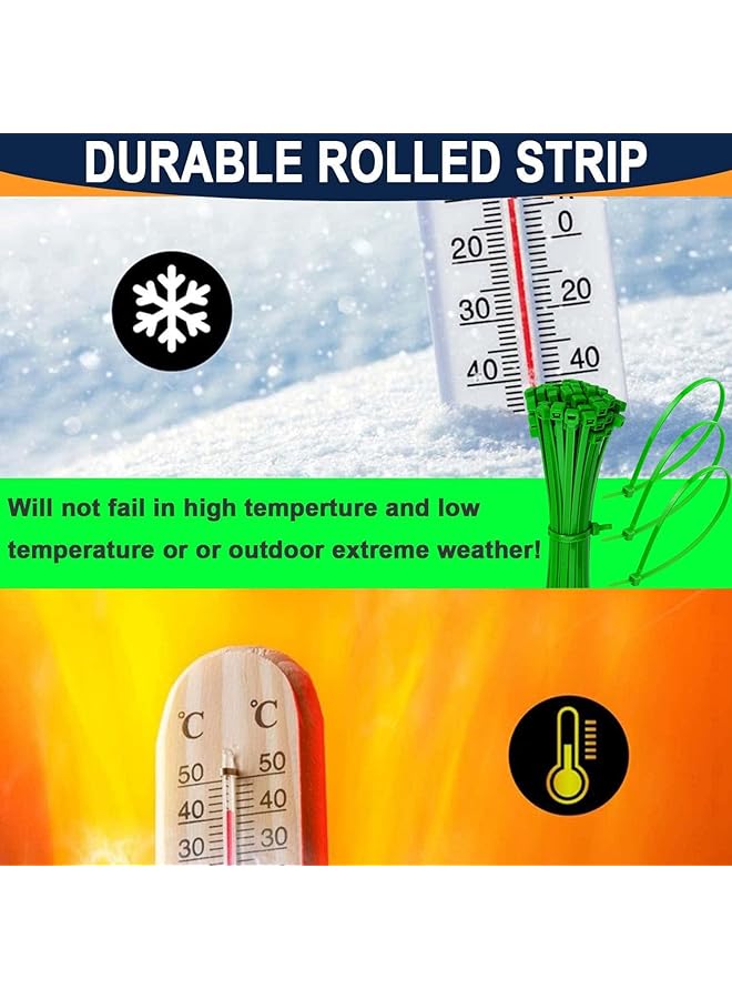 erorex Cable Ties 300Mm X 7.6Mm Pack Of 100 Green Premium Nylon Zip Ties Multi Purpose Plastic Tie Wraps Secure Self Locking Mechanism For Home Garden Office And Diy - Image 4