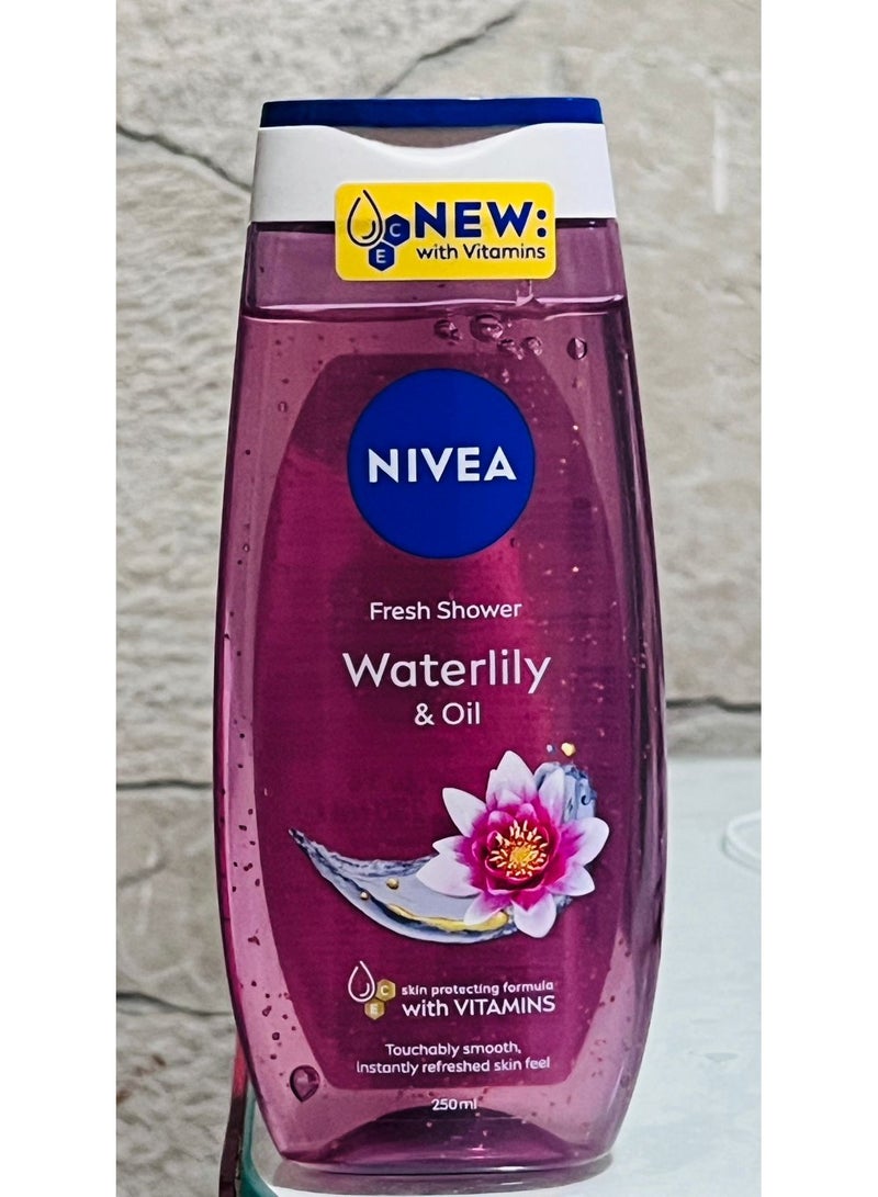 Nivea Waterlily and Oil Fresh Shower Gel 250ml - Image 1
