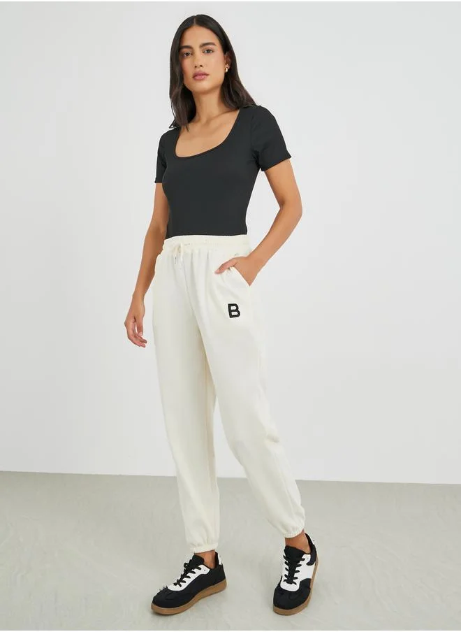 ستايلي Styli Printed Relaxed Fit Joggers with Drawstring