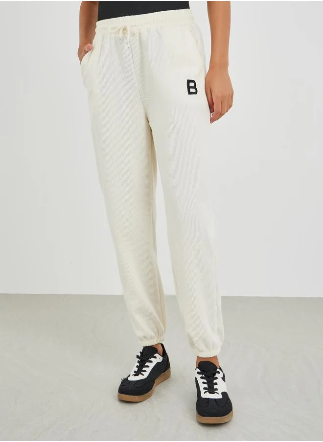 ستايلي Styli Printed Relaxed Fit Joggers with Drawstring