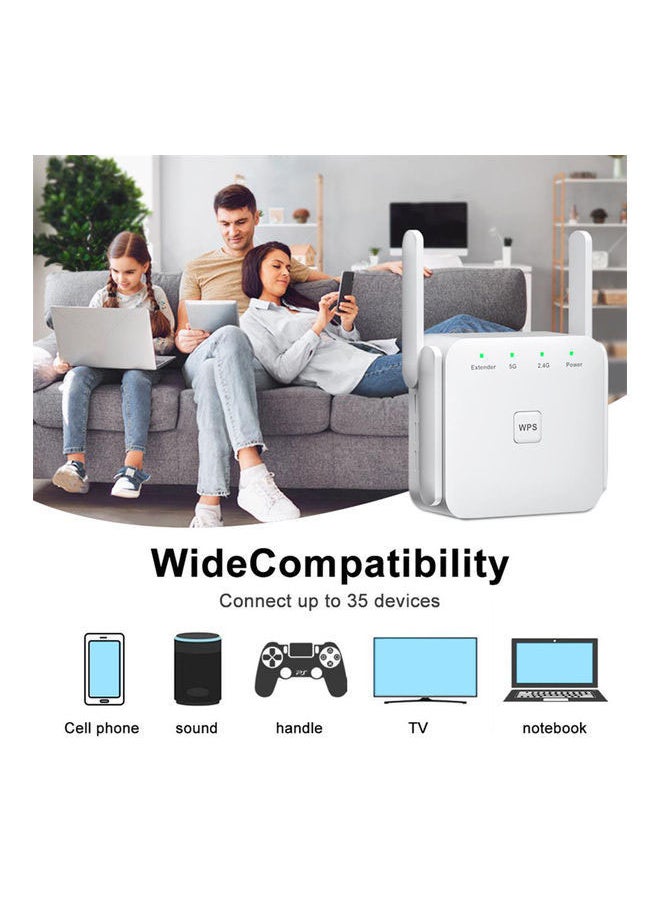 ماركة غير محددة - راوتر لاسلكي معزز لإشارة الواي فاي بتقنية 5G . أبيض - Image 1