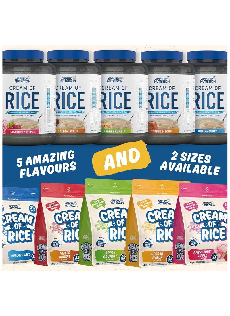 Applied Nutrition - Cream of Rice High Carbohydrate Cream of Rice Supplement Raspberry Ripple Flavour 1 kg - Image 1