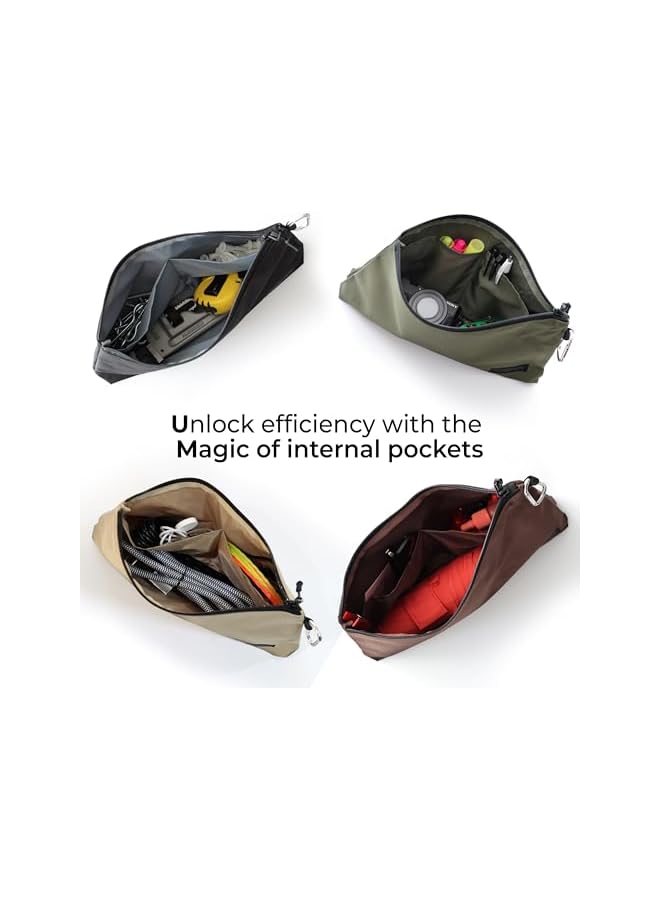 promass 3 Pack Premium Tool Pouch Zipper Bag, Small Tool Bag, Multipurpose Storage pouch, Heavy duty Flat Bottom Tool bag with YKK Zipper for Tools, Gadgets, Cosmetics, Stationary. 12 X 7 X 2 inches - Image 4