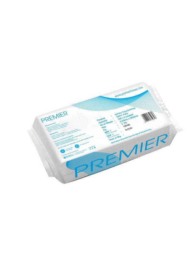 بريمير عبوة إعادة تعبئة مناديل الوجه الناعمة من Premier - مكونة من طبقتين، 200 × 2 منديل لكل منهما، مجموعة من 3 قطع - Image 4