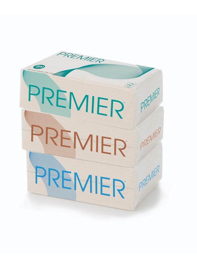 بريمير عبوة إعادة تعبئة مناديل الوجه الناعمة من Premier - مكونة من طبقتين، 200 × 2 منديل لكل منهما، مجموعة من 3 قطع - Image 2