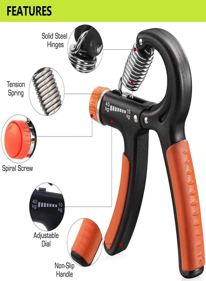 FirstFit Professional Hand Strengthener & Ab Roller Wheel for Men & Women Combo | Home Gym Workout Equipment for Forearm, Wrist, Grip, Finger Exerciser, Core for Fitness - Image 2