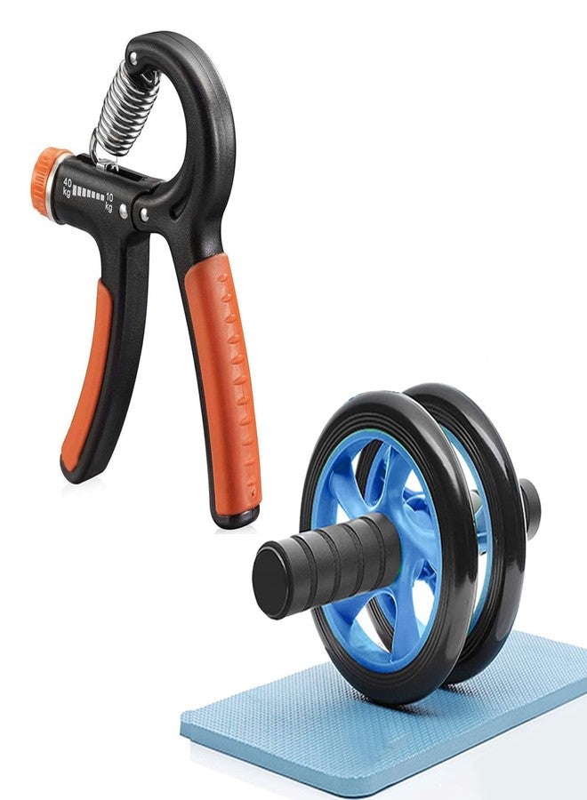 FirstFit Professional Hand Strengthener & Ab Roller Wheel for Men & Women Combo | Home Gym Workout Equipment for Forearm, Wrist, Grip, Finger Exerciser, Core for Fitness - Image 1