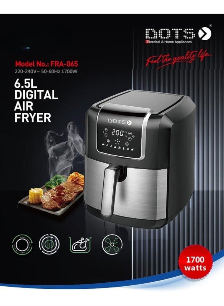 دوتس مقلاة هوائية , 6.5 لتر قدرة 1700واط, ديجيتال, فضي ,FRA-065 - Image 2