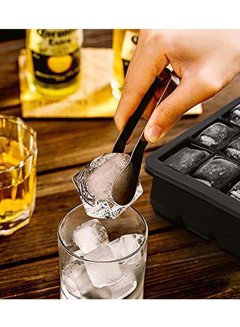Beauenty 2PCS Ice Cube Trays , Sphere Ice Ball Maker with Lid & Large Square Ice Cube Maker for juice, Cocktails and Homemade, Keep Drinks Chilled Black - Image 5