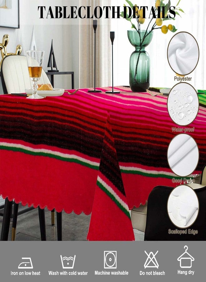 Swono Decorative Rectangle Table Cloth Mexican Style, Traditional Blankets Colorful Stripes Polyester Tablecloth Kitchen Table Cover for Dining BBQ Picnic Coffee Table 50x72, 4-6 Seats - Image 4