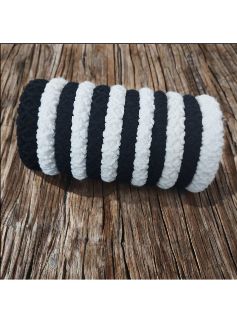 جود باي مجموعه من 12 استك للشعر أبيض وأسود - Image 3