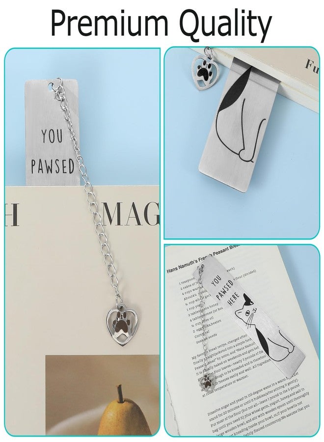 Thrymme 2 Pcs Cat Bookmarks, Metal Cat Book Marks for Reading Women Cute Bookmarks Aesthetics Animal Books Accessories for Adults Student, Perfect Gift for Cats & Reading Lovers - Image 3