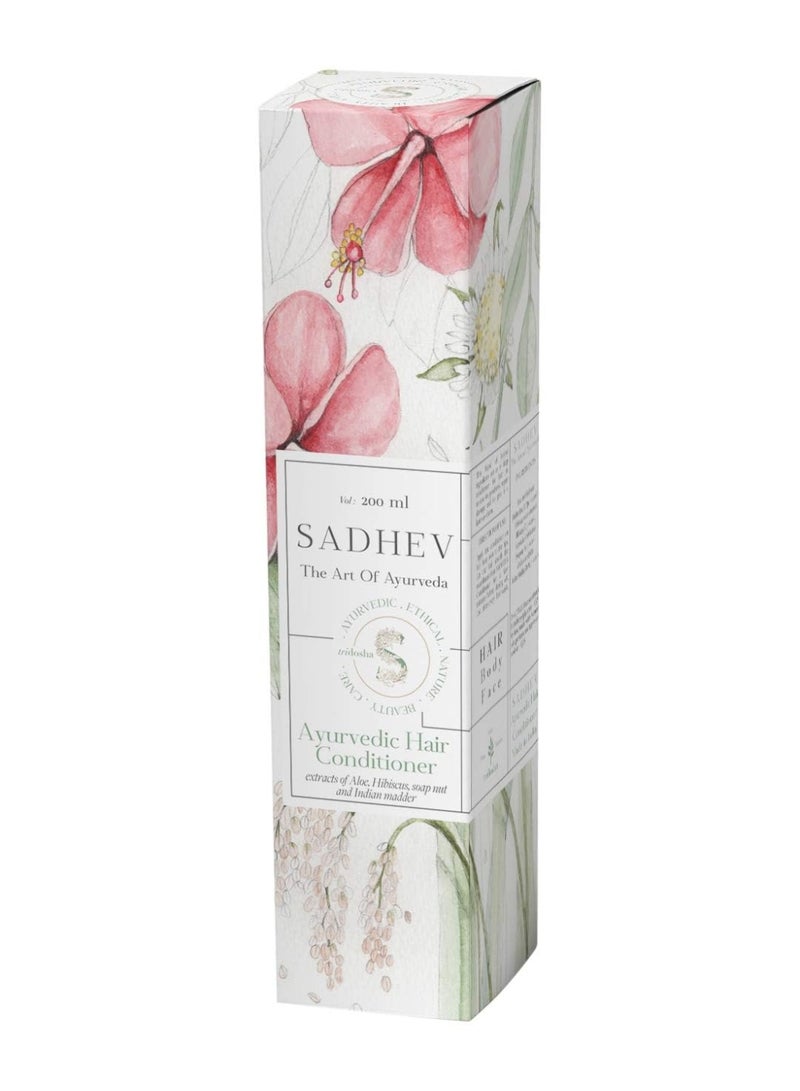 Sadhev Ayurvedic Hair Conditioner With Extracts Of Aloe, Hibiscus, Soap Nut And Indian Maddar For Deep Condition And Nourishment 200ml - Image 2
