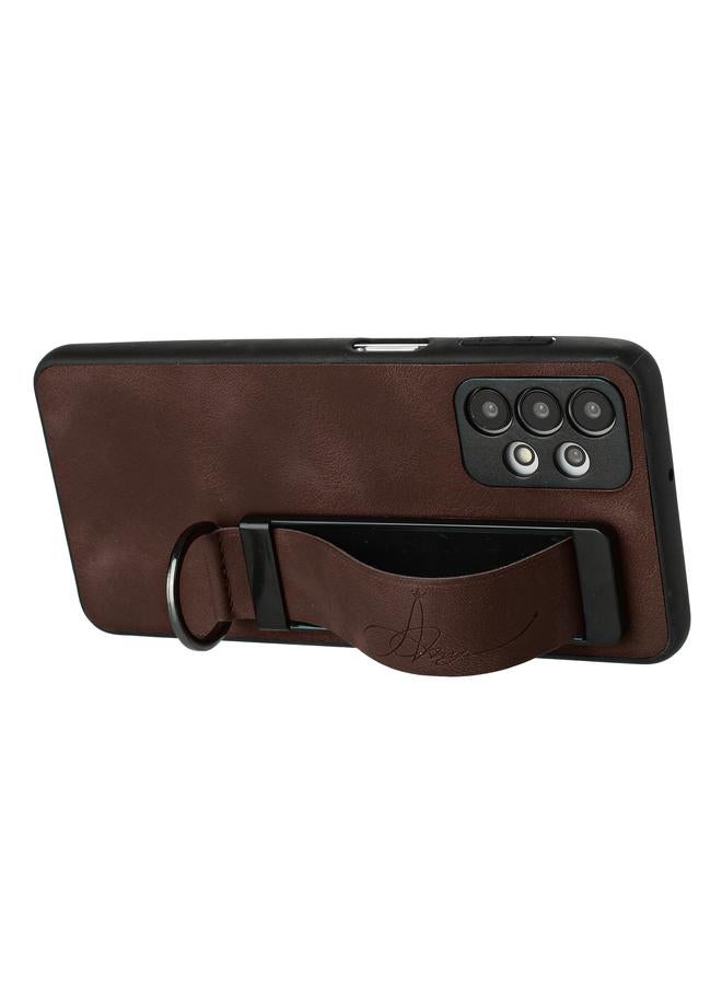 S-TOP Case For Samsung Galaxy A52 5G Wristband Holder Leather Back Phone Case - Image 3