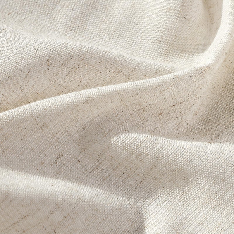 Aersas Pinch Pleated Linen Curtains 108 Inches long for Living Room 2 Panels Set Cream Beige Flax Pleat Drapes Back Tab Semi Sheer Neutral Boho Ceiling to Floor 108 Inch Curtains for Bedroom Window 9 FT - Image 5