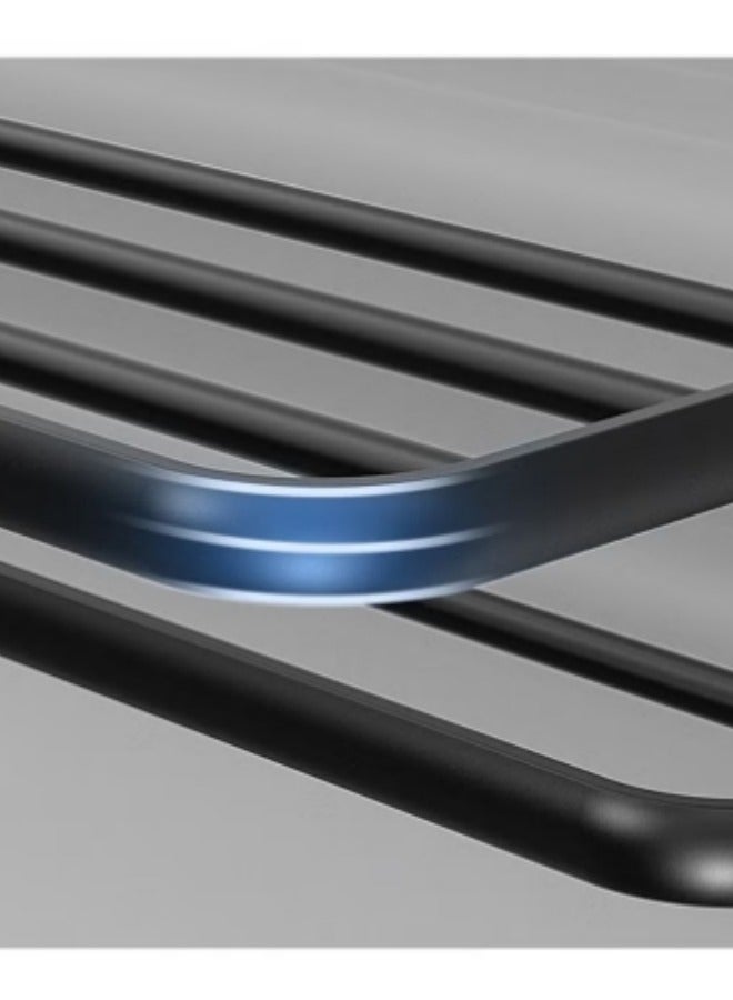 شور رف منشفة الحمام غير مثقب رف تخزين مثبت على الحائط رف تخزين منشفة قابلة للطي - Image 4