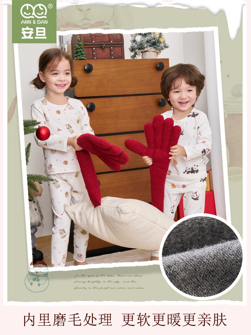 Andan Christmas Limited Edition Children'S Cotton Thermal Underwear Set Women'S Pajamas Long-Sleeve Long Pants Loungewear - Image 4